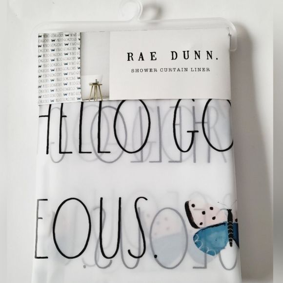 Rae Dunn Hello Gorgeous Shower Curtain Liner - Picture 2 of 5